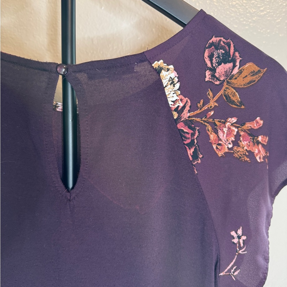 Maurices Purple Floral Blouse - Picture 3 of 6